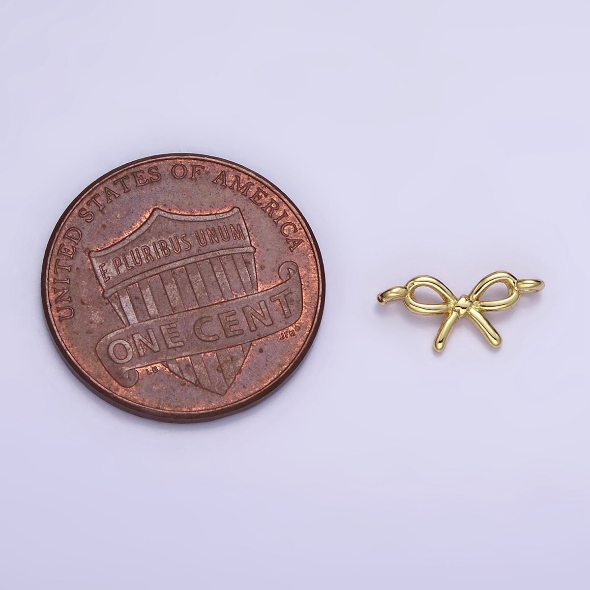 14K Gold Filled Mini Minimalist Bow Ribbon Connector | G391 SL - 490 - DLUXCA