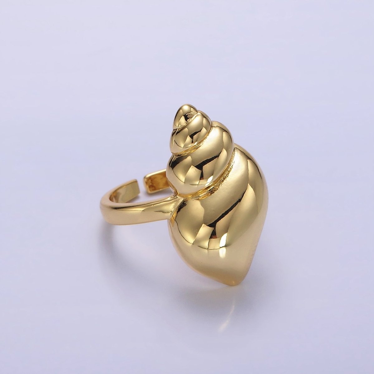 14K Gold Filled Minimalist Clam Sea Shell Ring | O307 - DLUXCA