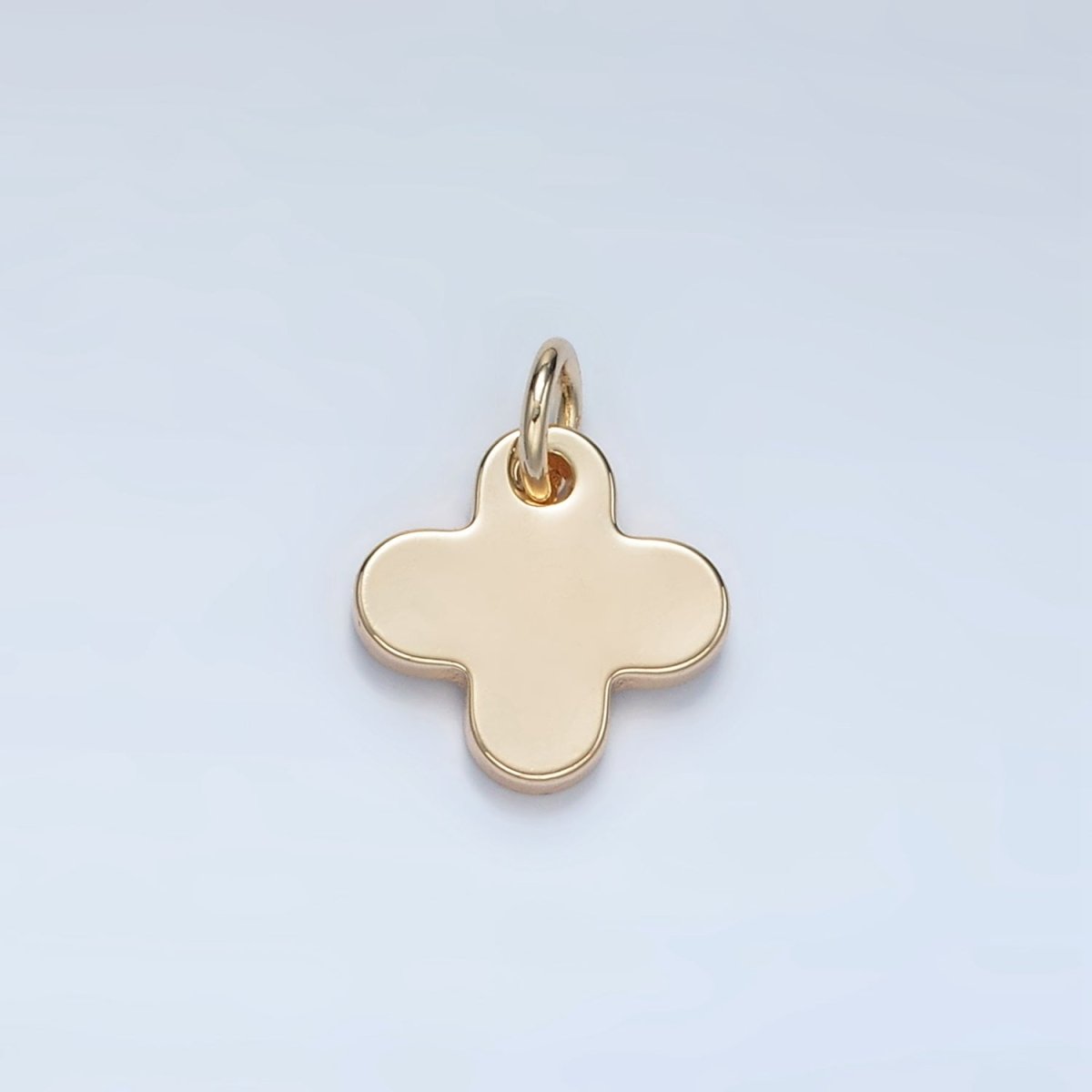 14K Gold Filled Minimalist Quatrefoil Flower Charm | D722 - DLUXCA