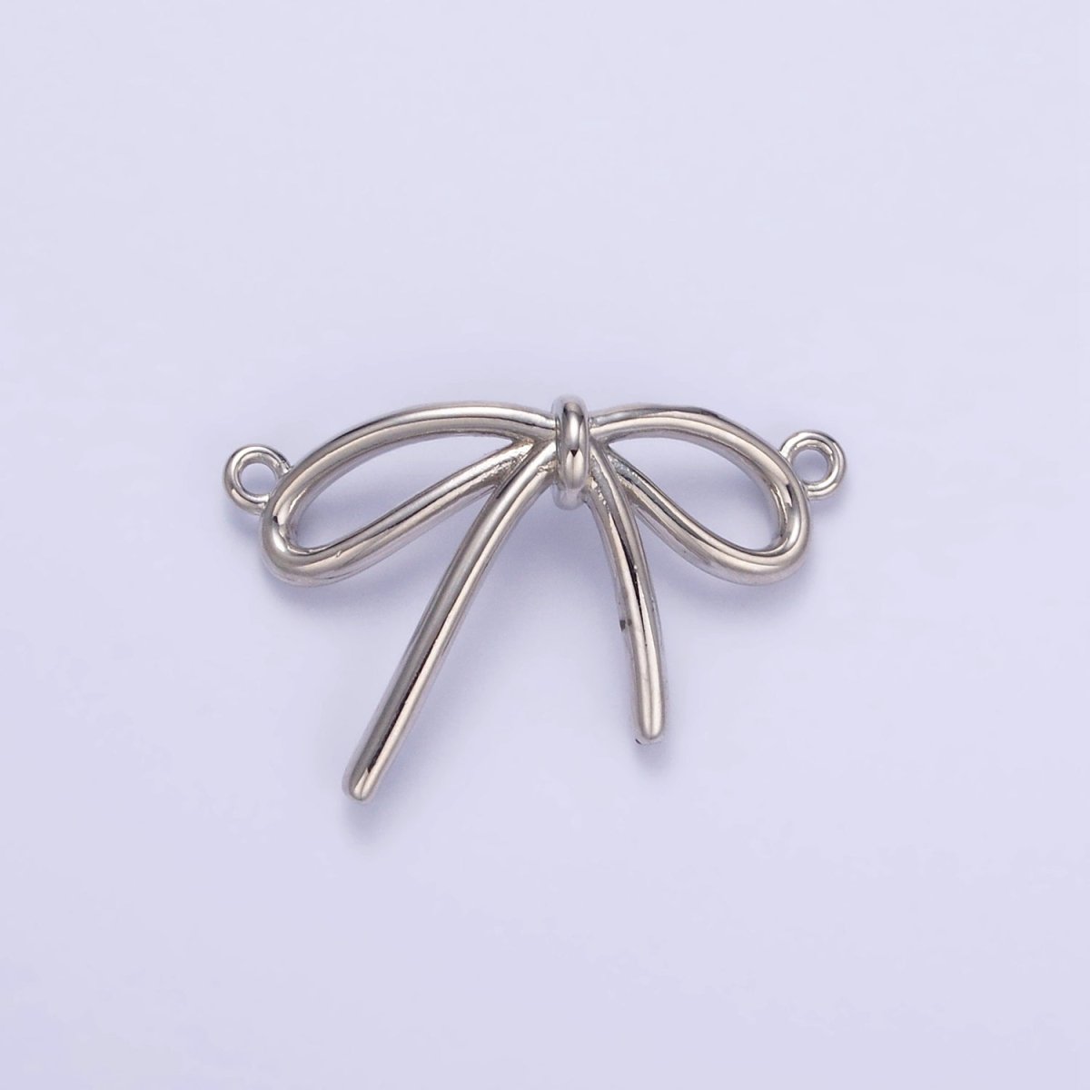 14K Gold Filled Minimalist Tied Ribbon Bow Connector in Gold & Silver | G497 - DLUXCA