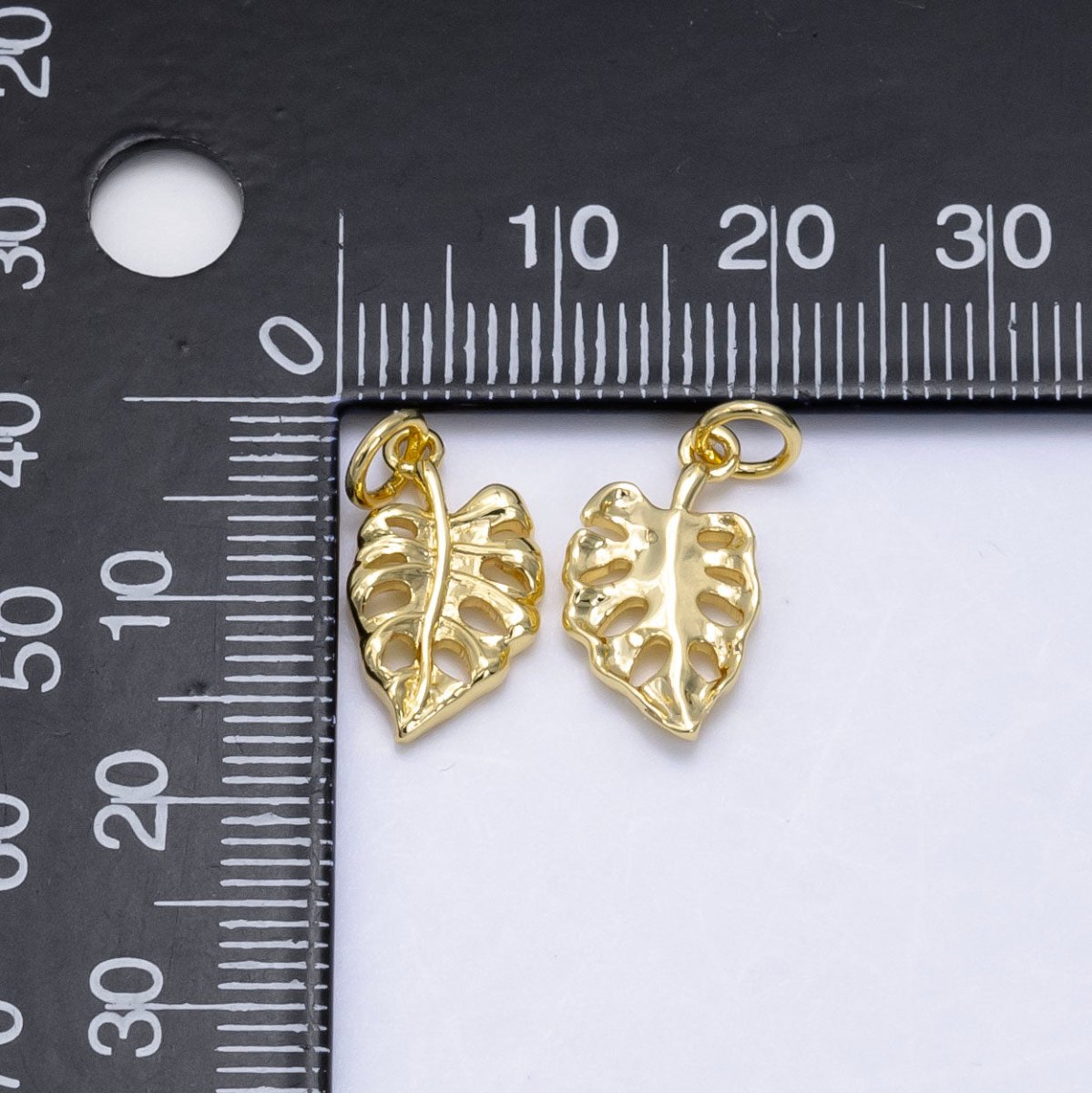 14K Gold Filled Monstera Palm Leaf Charm | X793 - DLUXCA