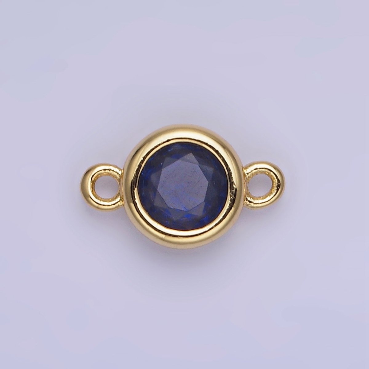14K Gold Filled Multifaceted CZ Bezel Round Connector | G406 - G413 - DLUXCA