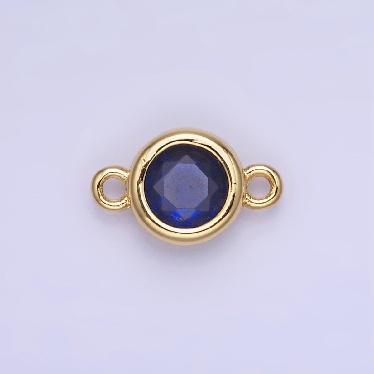 14K Gold Filled Multifaceted CZ Bezel Round Connector | G406 - G413 - DLUXCA