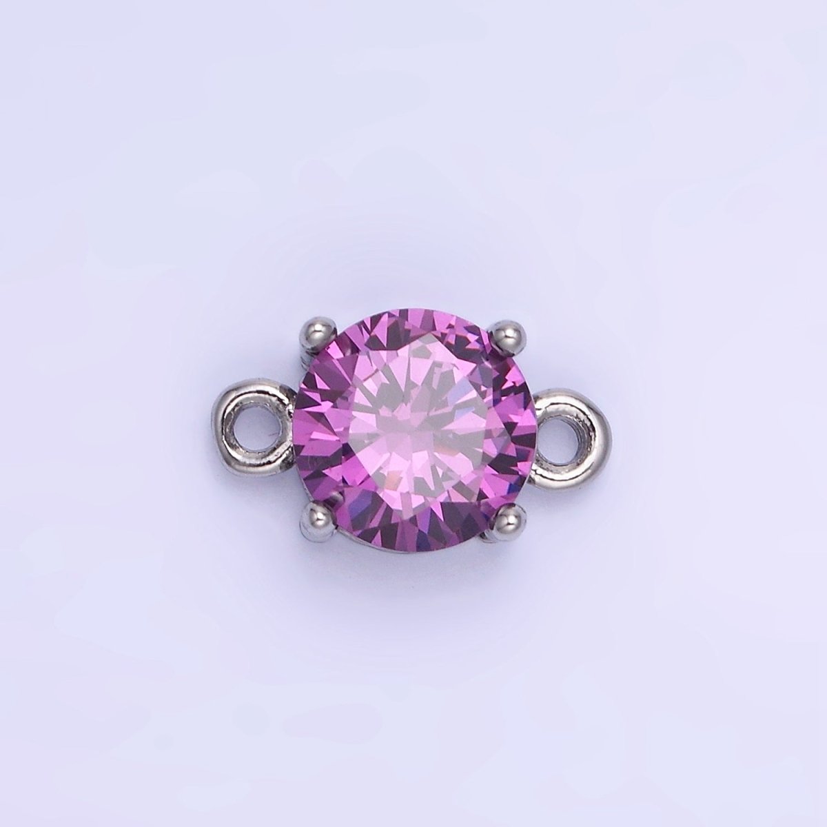 14K Gold Filled Multifaceted CZ Round Connector in Gold & Silver | G394 - G405 - DLUXCA