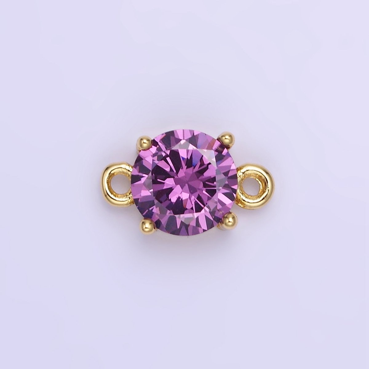 14K Gold Filled Multifaceted CZ Round Connector in Gold & Silver | G394 - G405 - DLUXCA