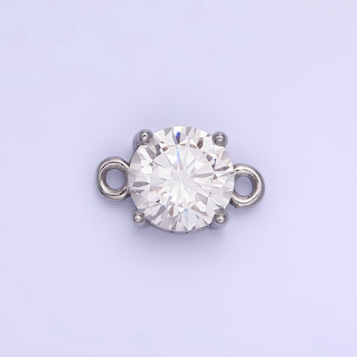 14K Gold Filled Multifaceted CZ Round Connector in Gold & Silver | G394 - G405 - DLUXCA