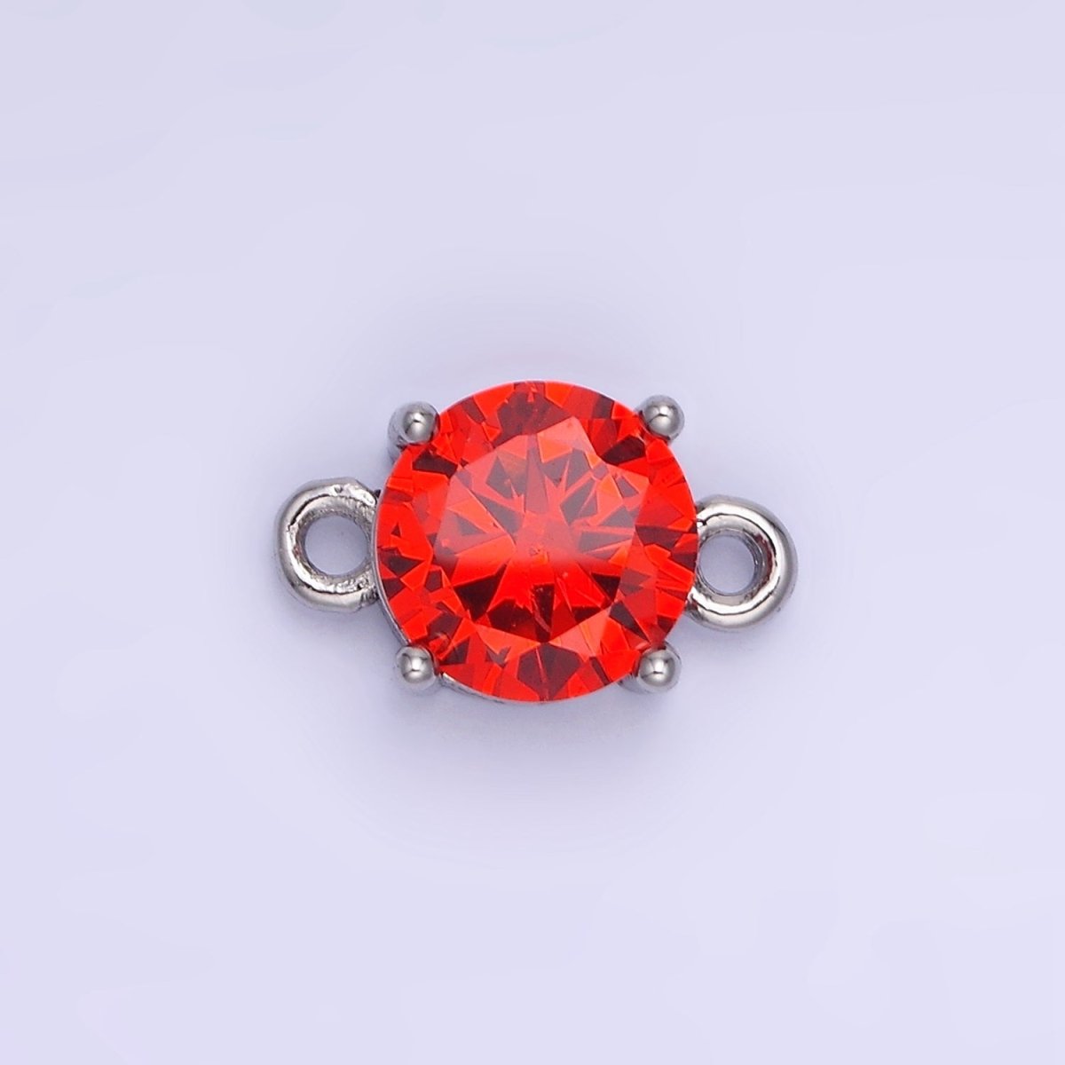 14K Gold Filled Multifaceted CZ Round Connector in Gold & Silver | G394 - G405 - DLUXCA