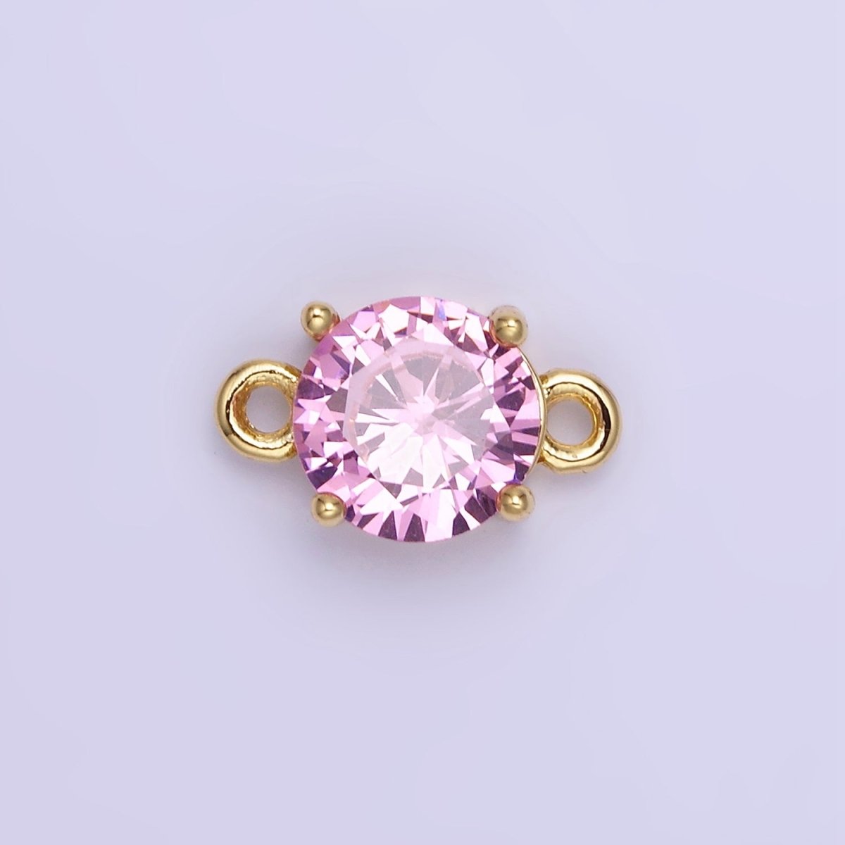 14K Gold Filled Multifaceted CZ Round Connector in Gold & Silver | G394 - G405 - DLUXCA