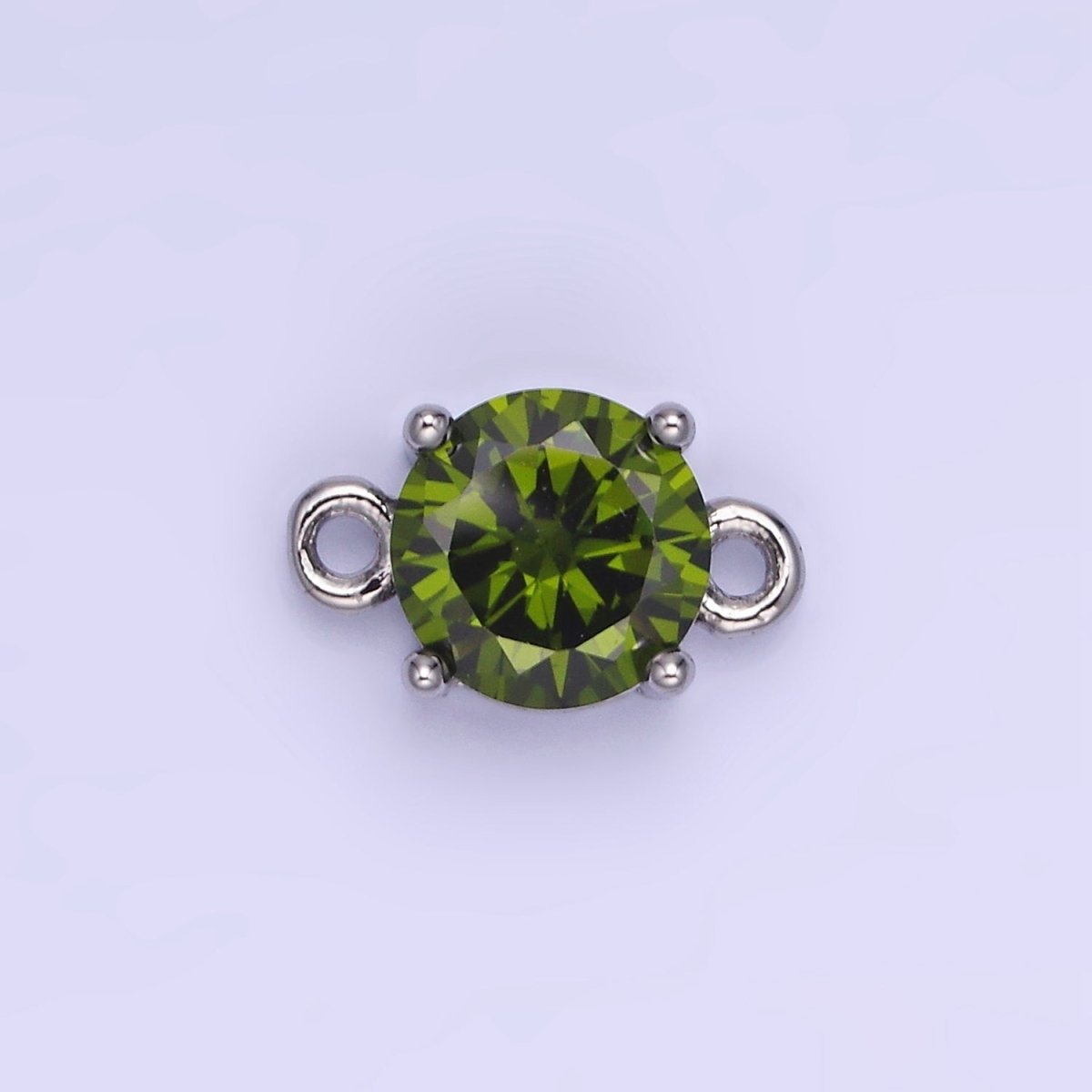 14K Gold Filled Multifaceted CZ Round Connector in Gold & Silver | G394 - G405 - DLUXCA