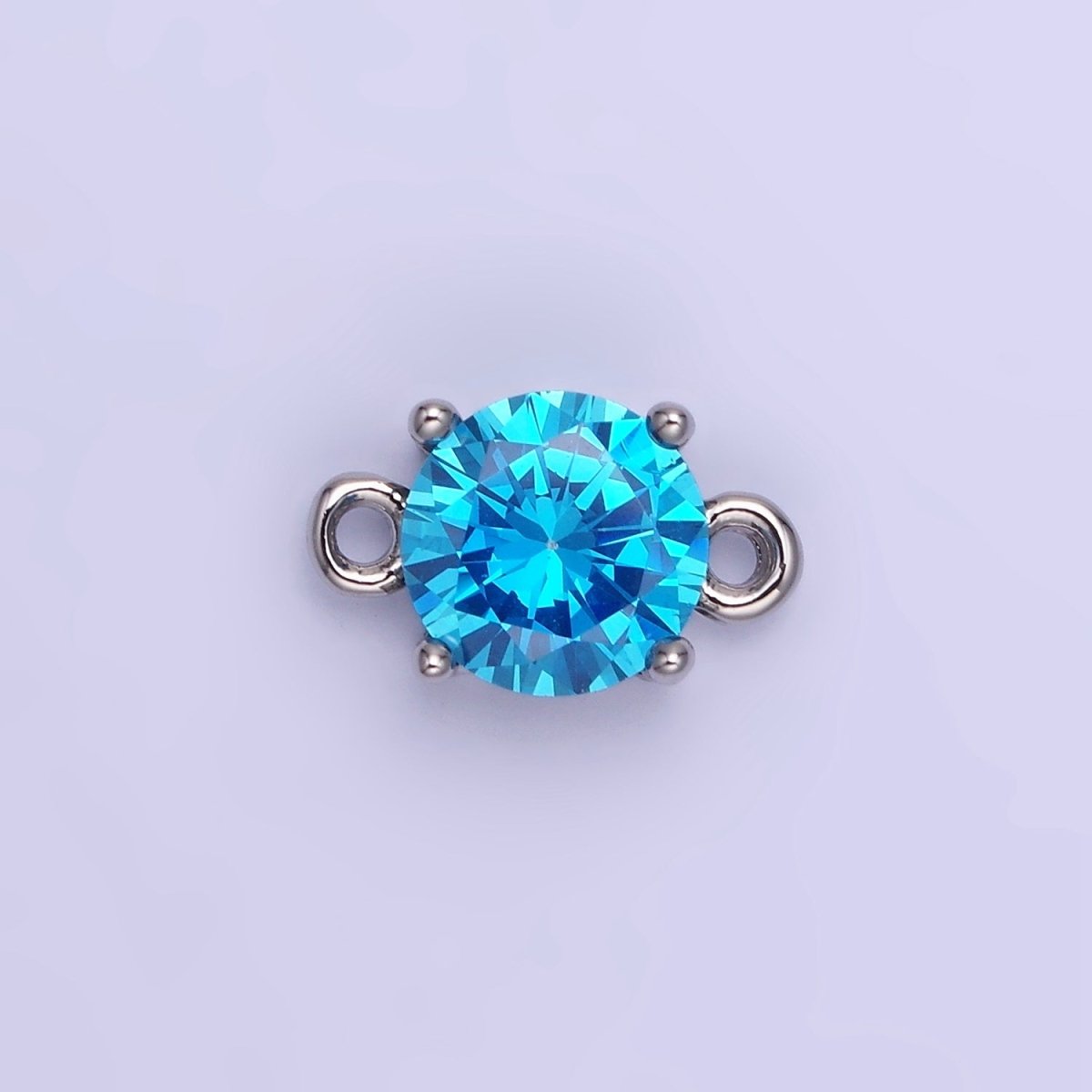 14K Gold Filled Multifaceted CZ Round Connector in Gold & Silver | G394 - G405 - DLUXCA