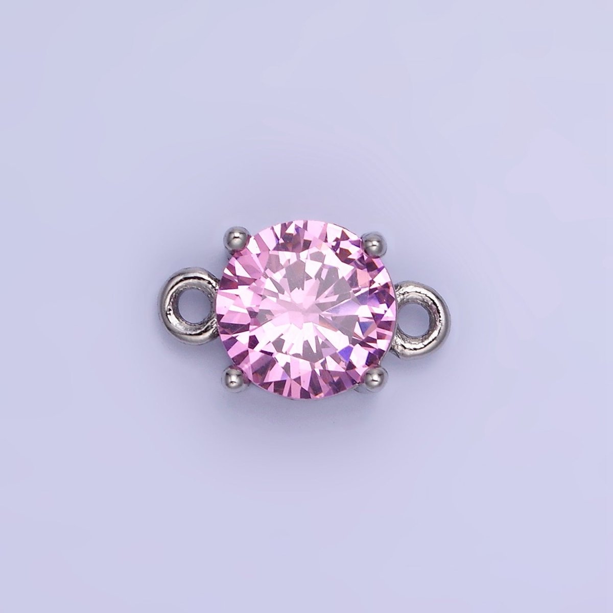 14K Gold Filled Multifaceted CZ Round Connector in Gold & Silver | G394 - G405 - DLUXCA