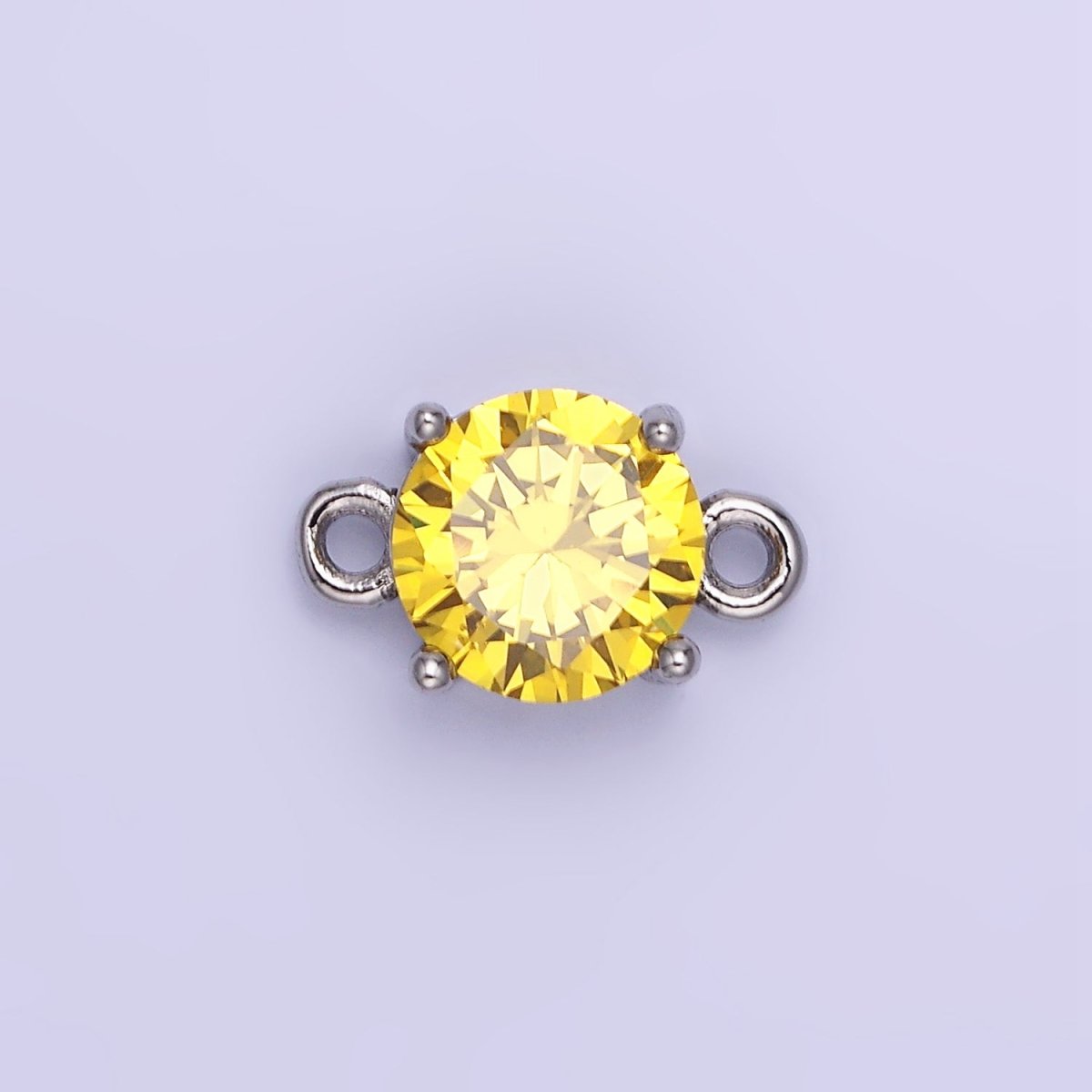 14K Gold Filled Multifaceted CZ Round Connector in Gold & Silver | G394 - G405 - DLUXCA