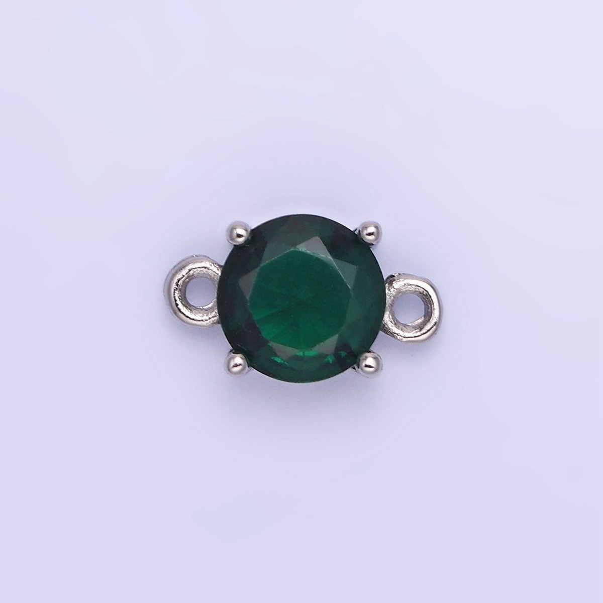 14K Gold Filled Multifaceted CZ Round Connector in Gold & Silver | G394 - G405 - DLUXCA