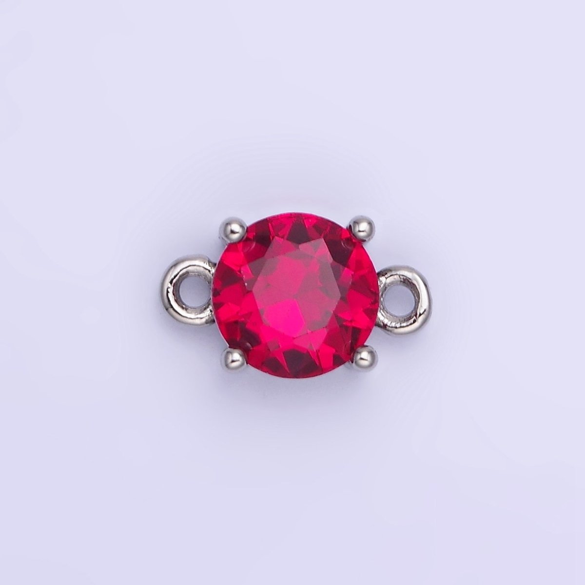 14K Gold Filled Multifaceted CZ Round Connector in Gold & Silver | G394 - G405 - DLUXCA