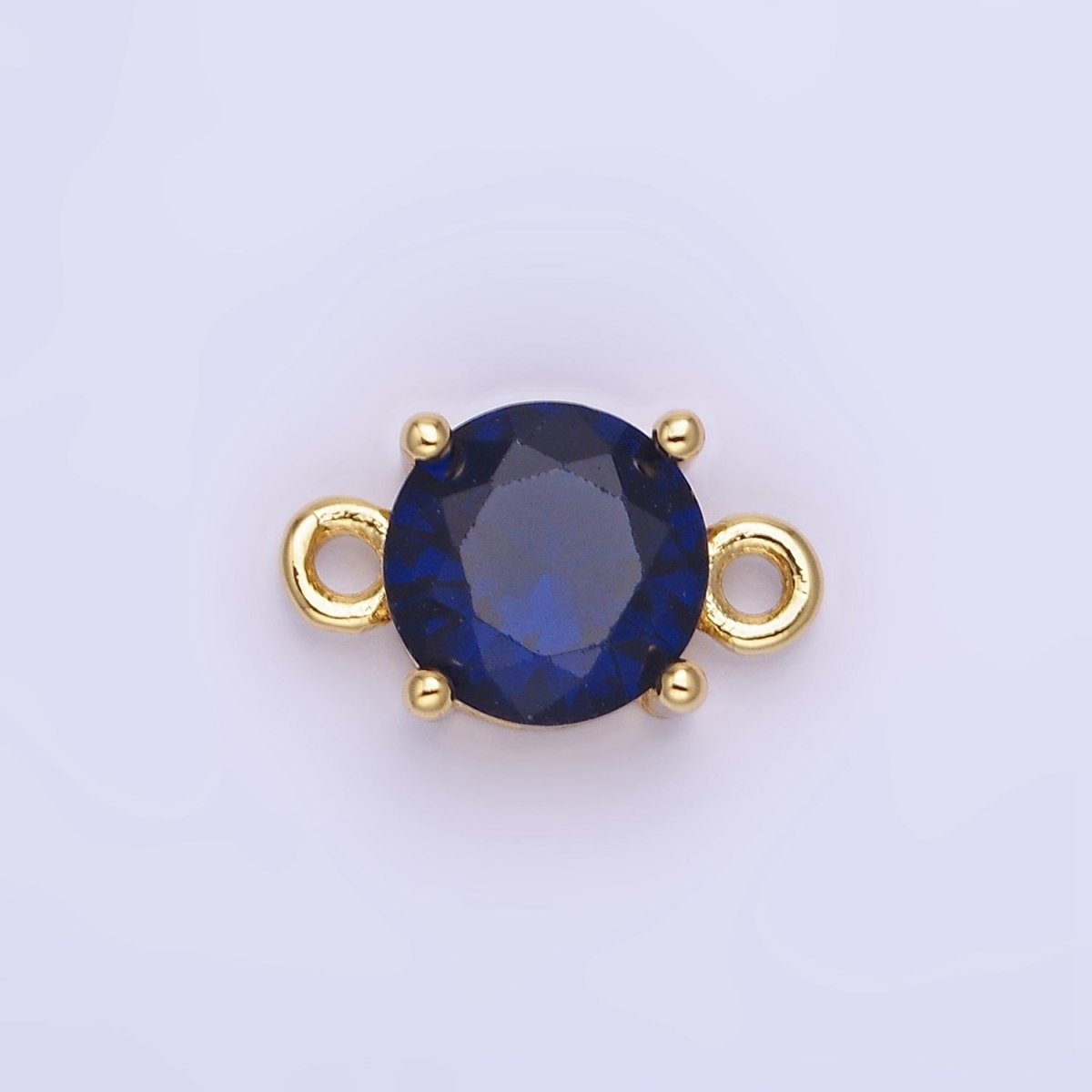 14K Gold Filled Multifaceted CZ Round Connector in Gold & Silver | G394 - G405 - DLUXCA