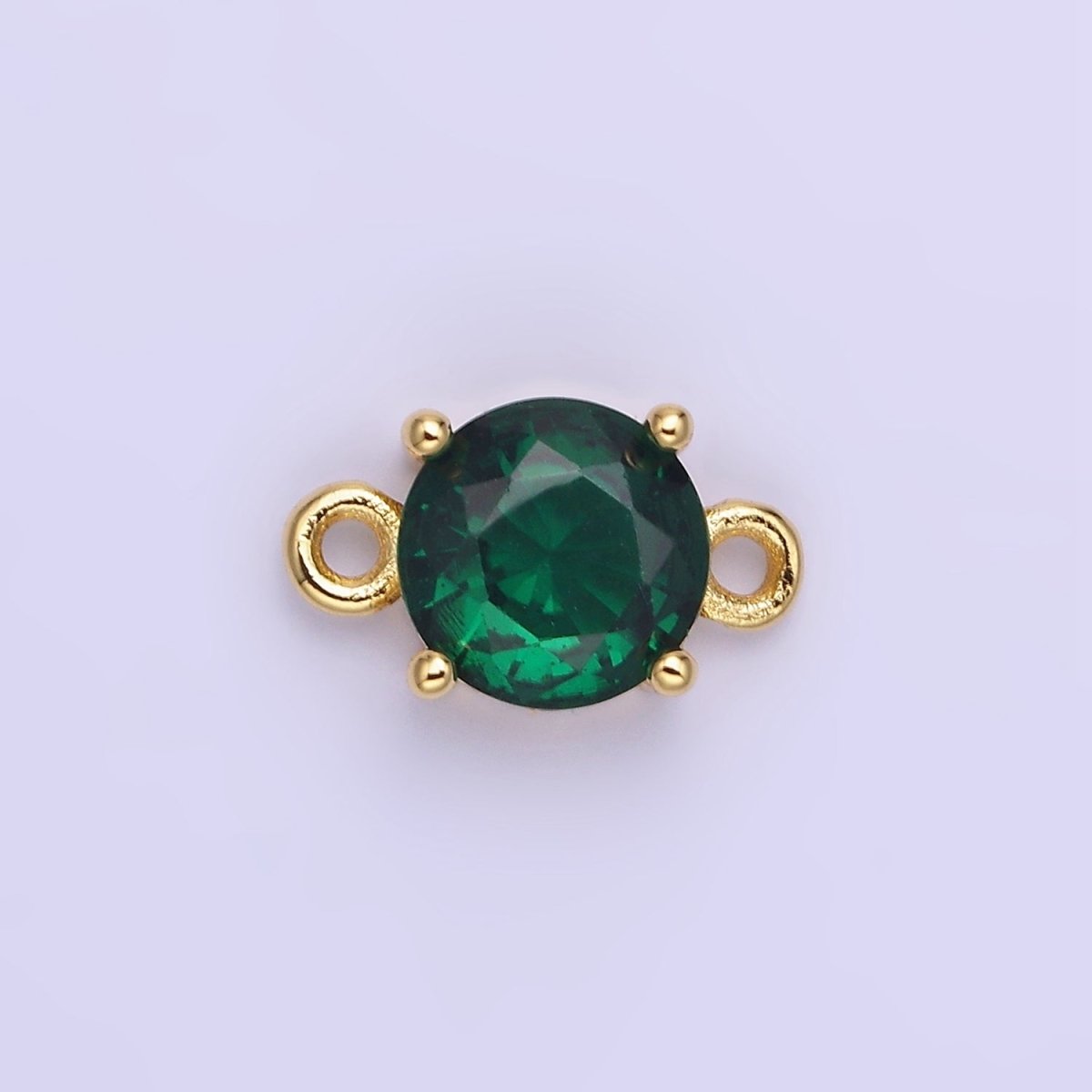 14K Gold Filled Multifaceted CZ Round Connector in Gold & Silver | G394 - G405 - DLUXCA