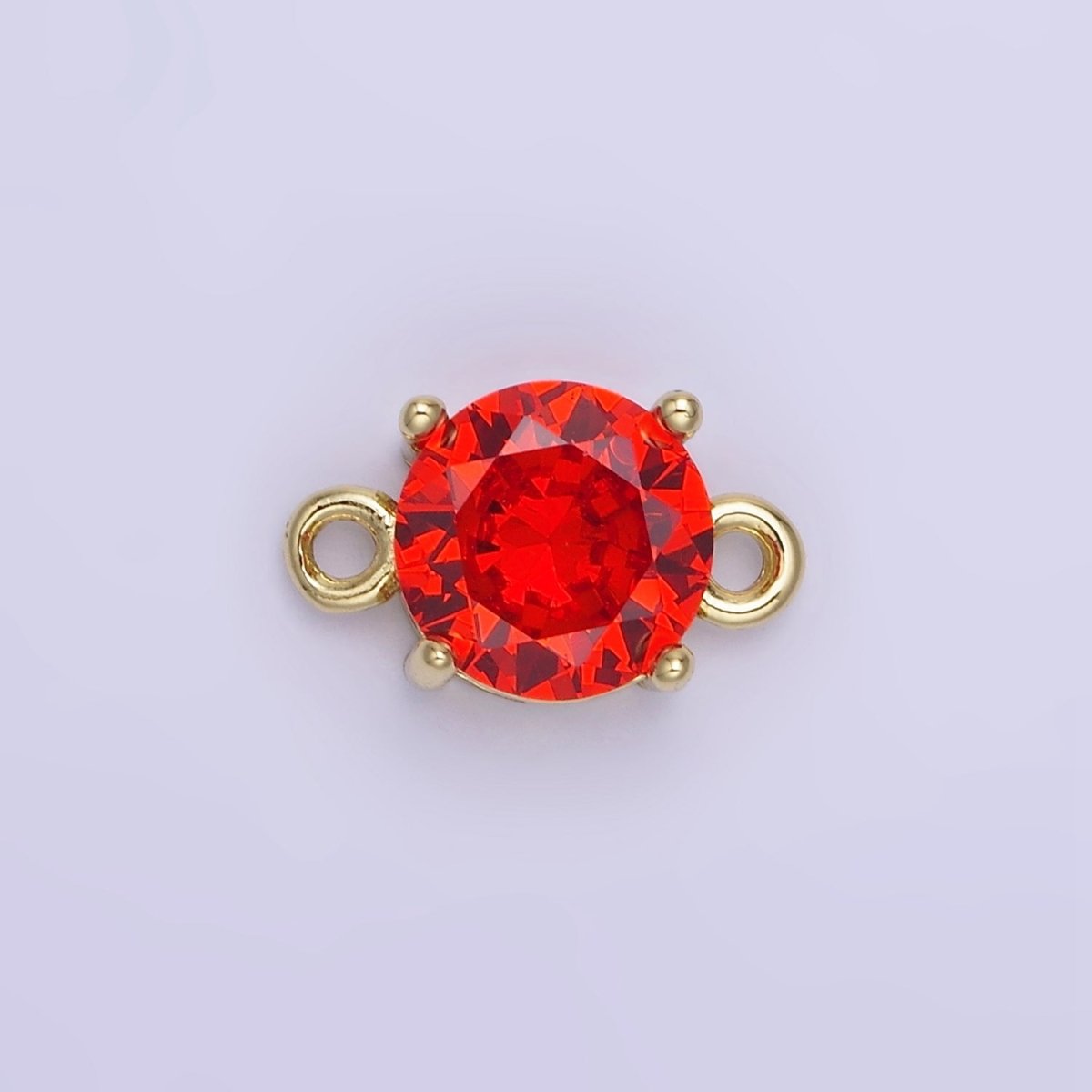 14K Gold Filled Multifaceted CZ Round Connector in Gold & Silver | G394 - G405 - DLUXCA