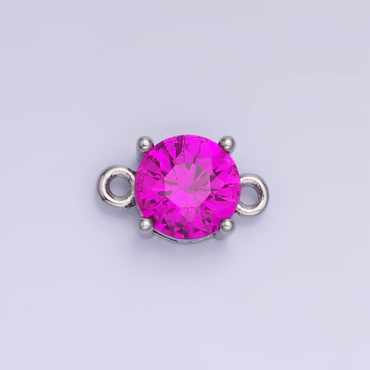 14K Gold Filled Multifaceted CZ Round Connector in Gold & Silver | G394 - G405 - DLUXCA