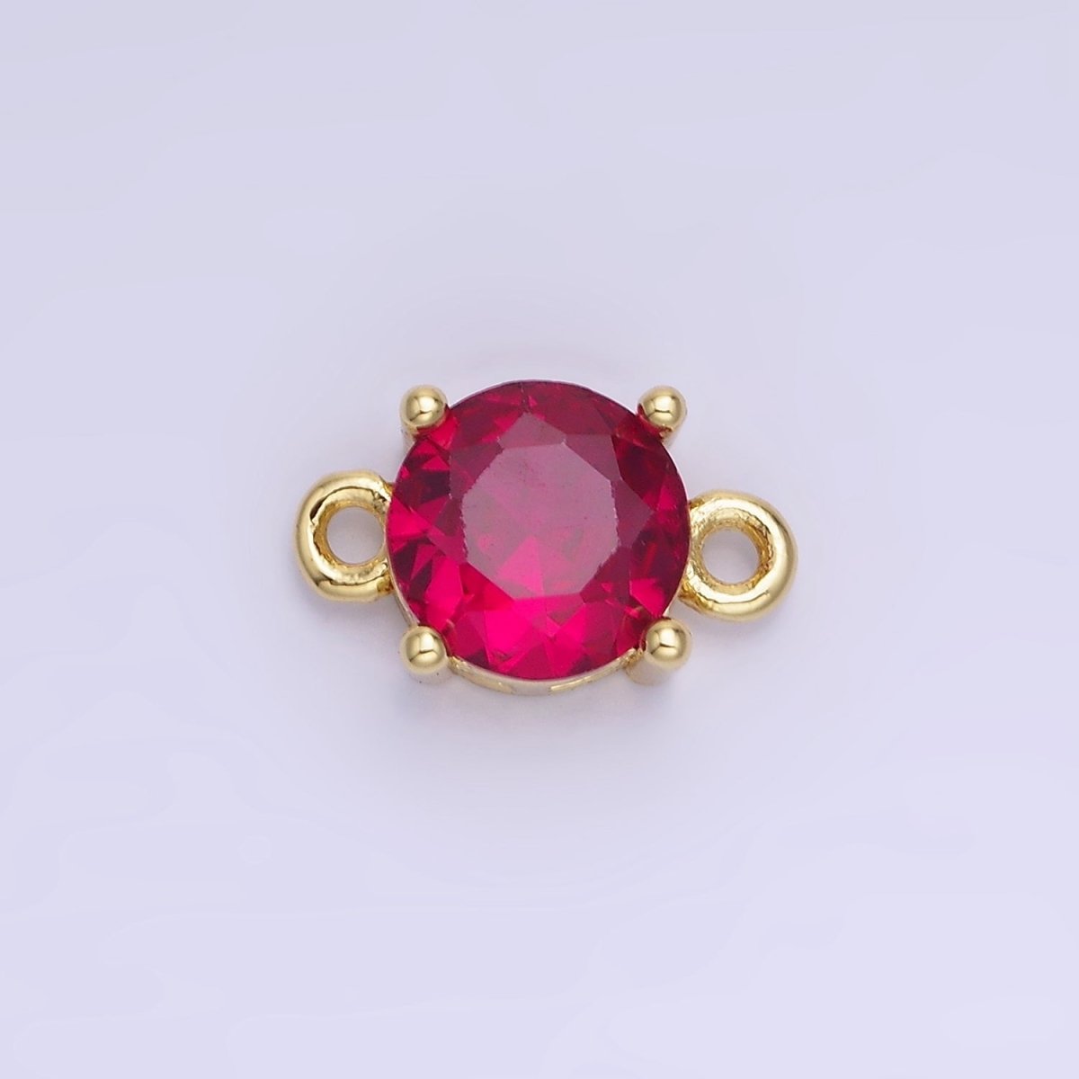 14K Gold Filled Multifaceted CZ Round Connector in Gold & Silver | G394 - G405 - DLUXCA