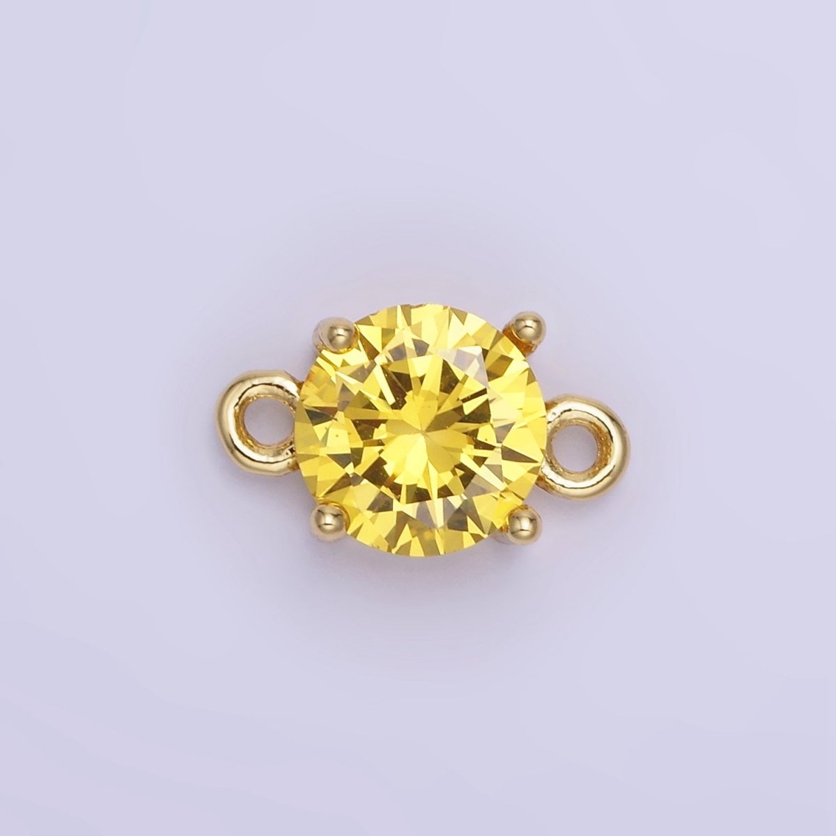 14K Gold Filled Multifaceted CZ Round Connector in Gold & Silver | G394 - G405 - DLUXCA