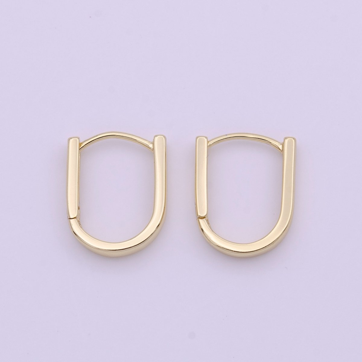 14K Gold Filled Oblong Rectangle Earrings Oval Shape Earrings Minimalist Hoop Earrings Y-286 - DLUXCA