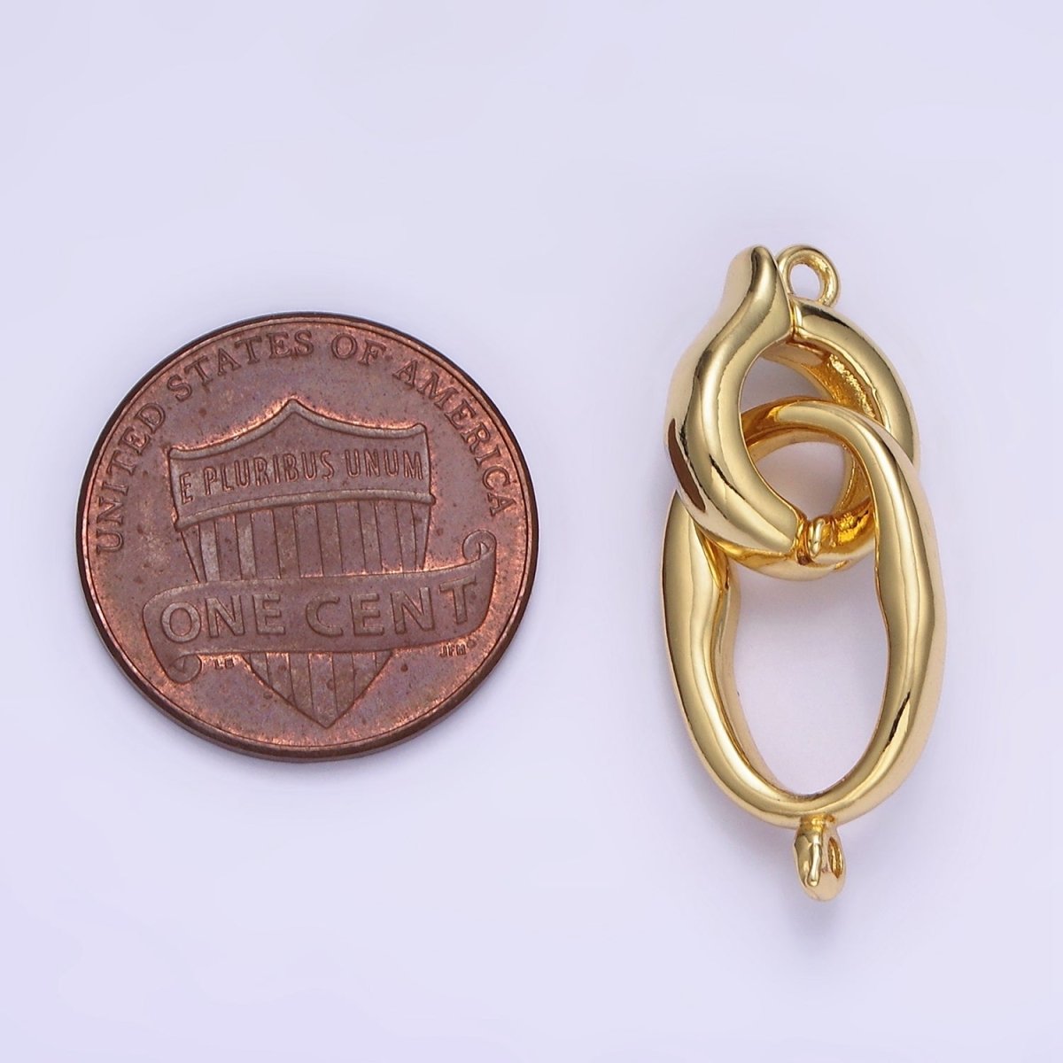 14K Gold Filled Oblong Snap Latch Bail Findings Set in Gold & Silver | L575 - DLUXCA