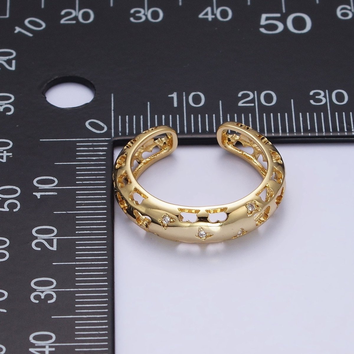 14K Gold Filled Open Butterfly Adjustable Ring | Y-602 - DLUXCA