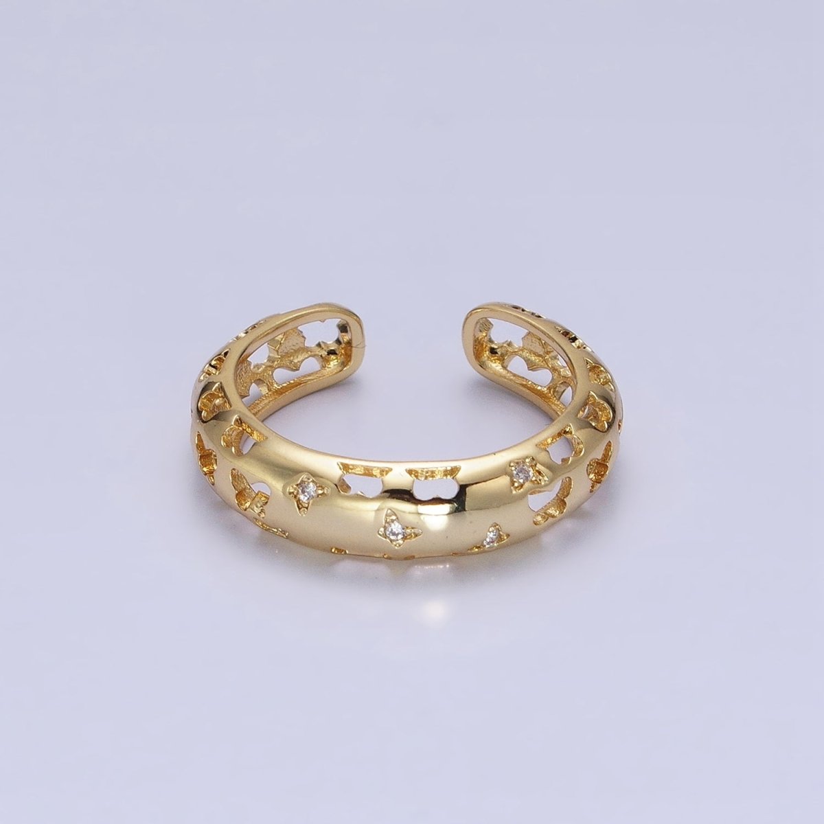 14K Gold Filled Open Butterfly Adjustable Ring | Y-602 - DLUXCA