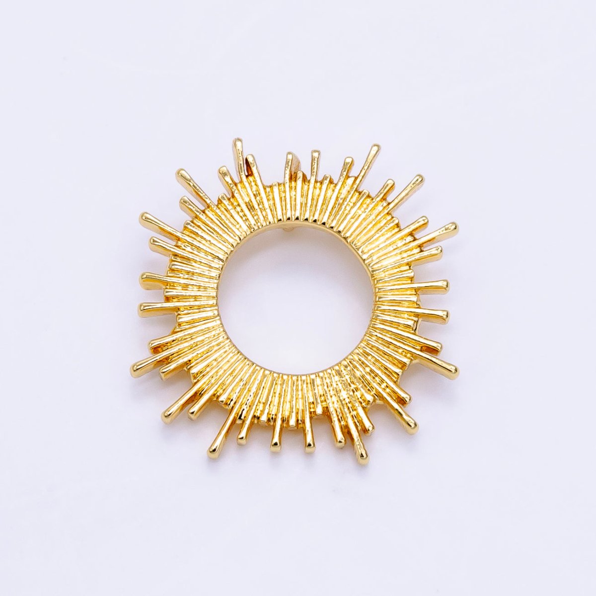 14K Gold Filled Open Celestial Sunburst Back Loop Pendant in Gold & Silver | AG812 - DLUXCA