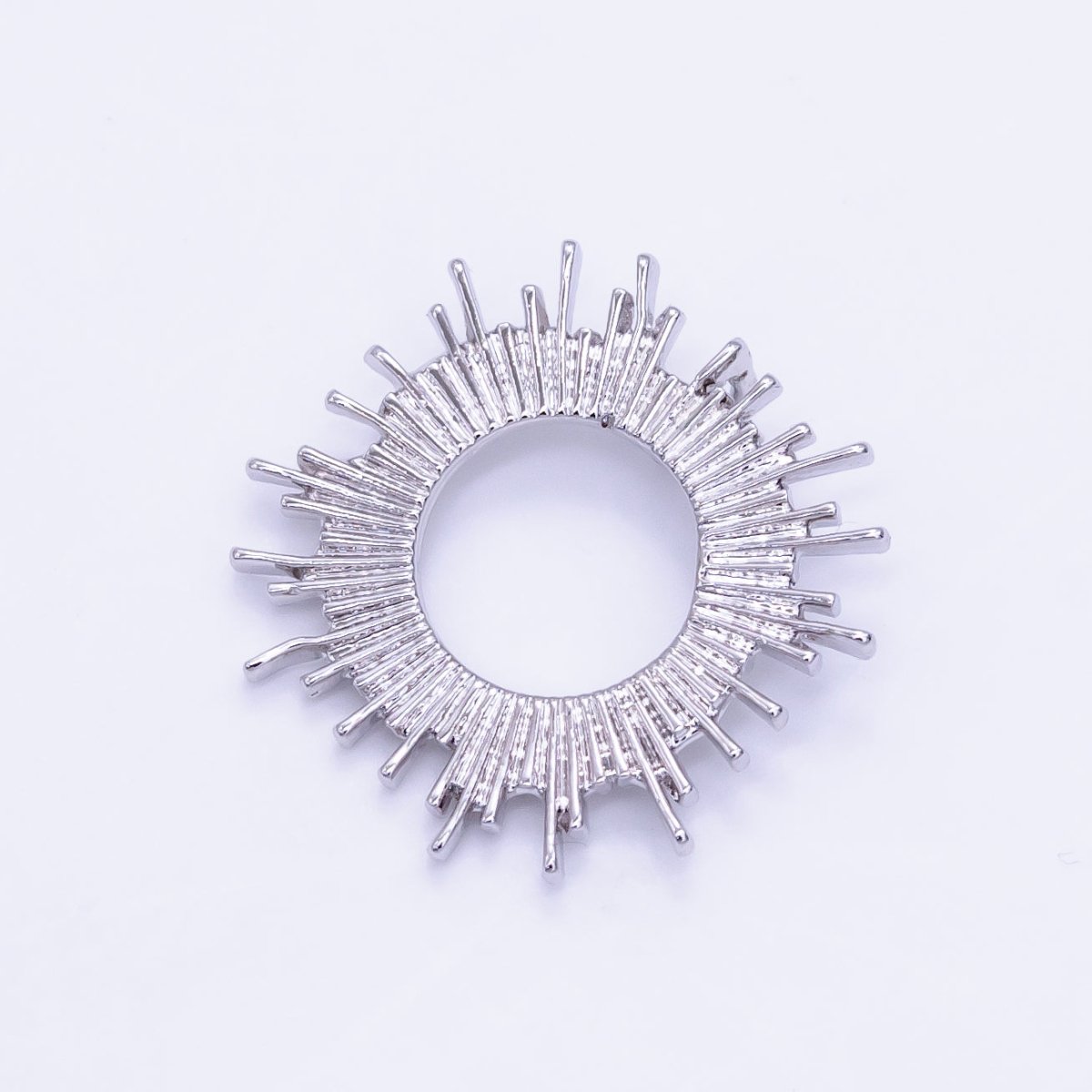 14K Gold Filled Open Celestial Sunburst Back Loop Pendant in Gold & Silver | AG812 - DLUXCA