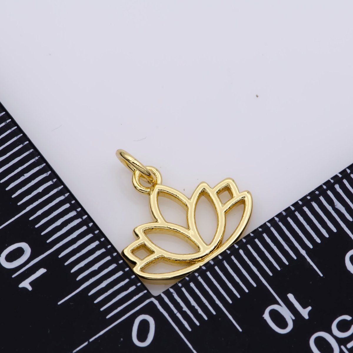 14K Gold Filled Open Lotus Flower Add-On Charm | M-540 - DLUXCA