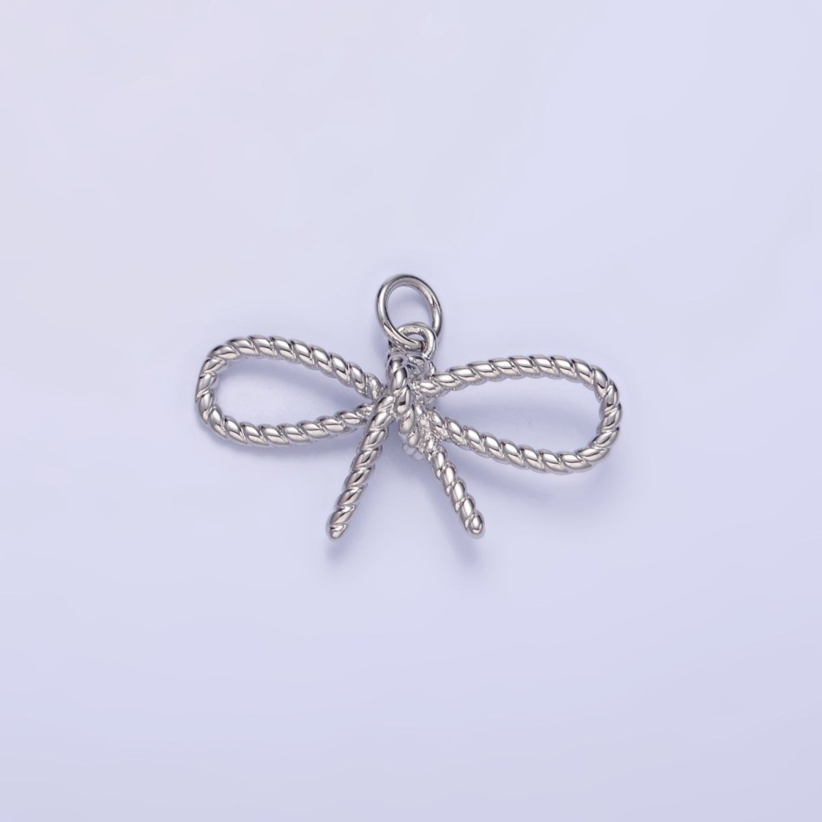 14K Gold Filled Rope Ribbon Bow Charm in Gold & Silver | C481 - DLUXCA