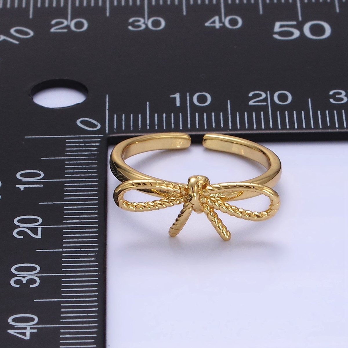 14K Gold Filled Rope Ribbon Ring in Gold & Silver | O980 O981 - DLUXCA