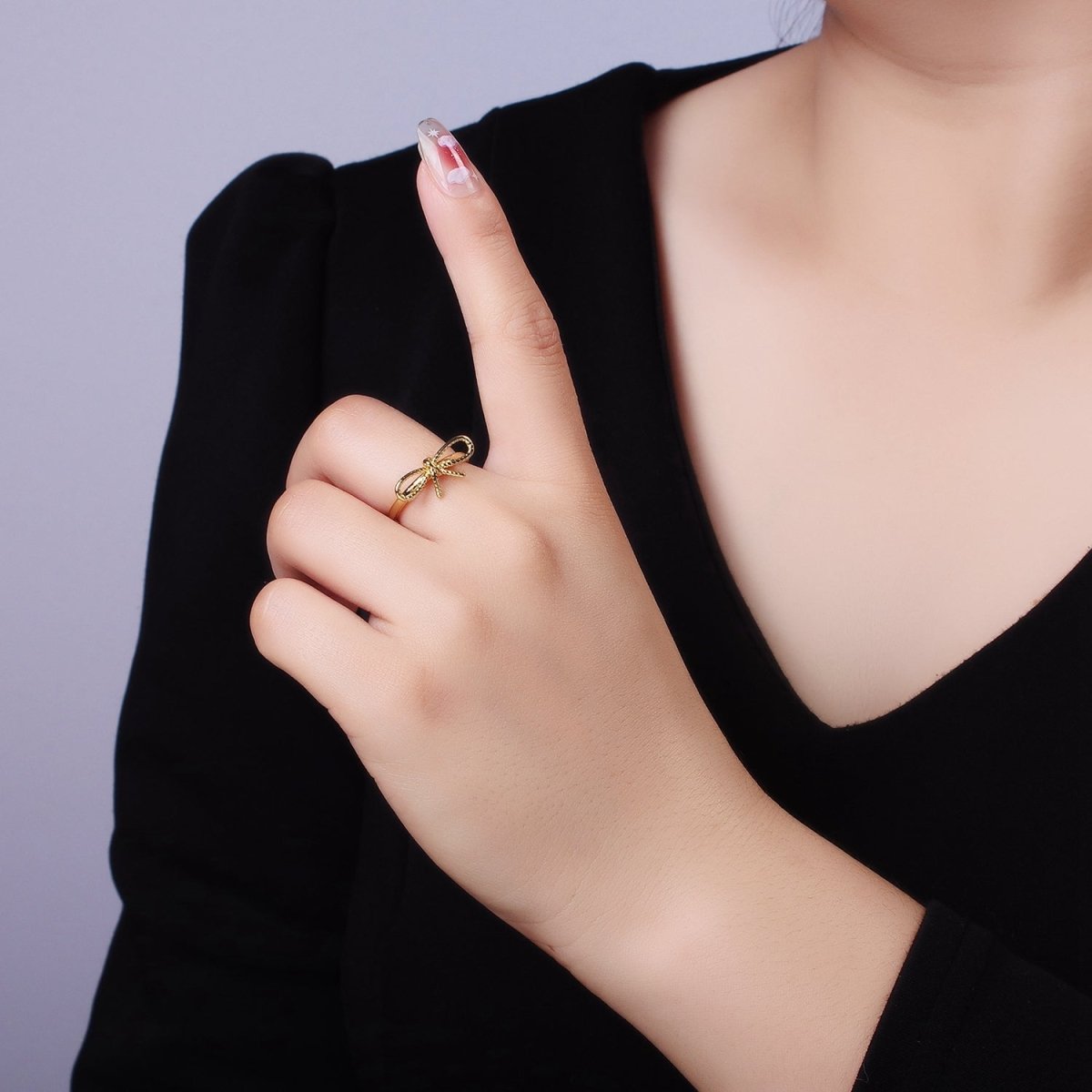 14K Gold Filled Rope Ribbon Ring in Gold & Silver | O980 O981 - DLUXCA