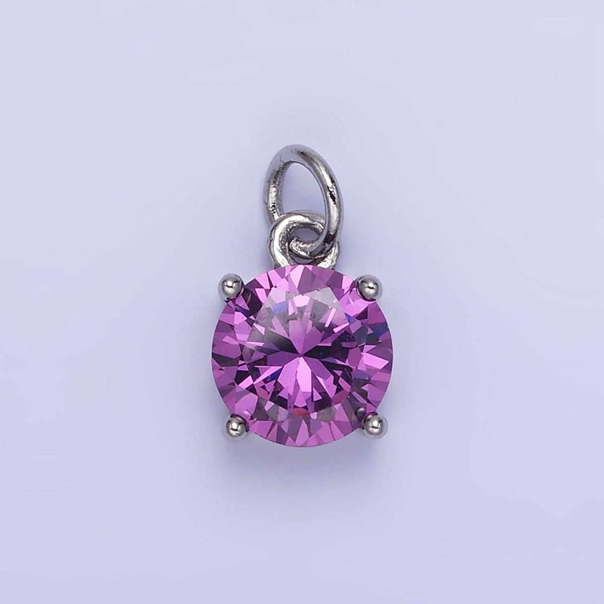 14K Gold Filled Round Birthstone CZ Add-On Charm in Gold & Silver | AG813 - AG824 - DLUXCA