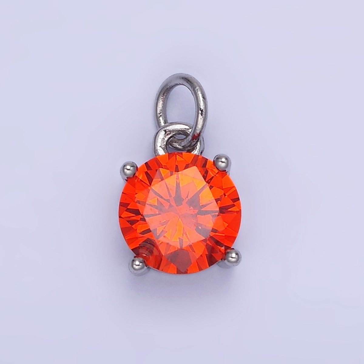 14K Gold Filled Round Birthstone CZ Add-On Charm in Gold & Silver | AG813 - AG824 - DLUXCA