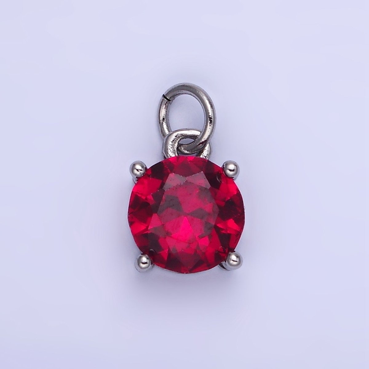 14K Gold Filled Round Birthstone CZ Add-On Charm in Gold & Silver | AG813 - AG824 - DLUXCA