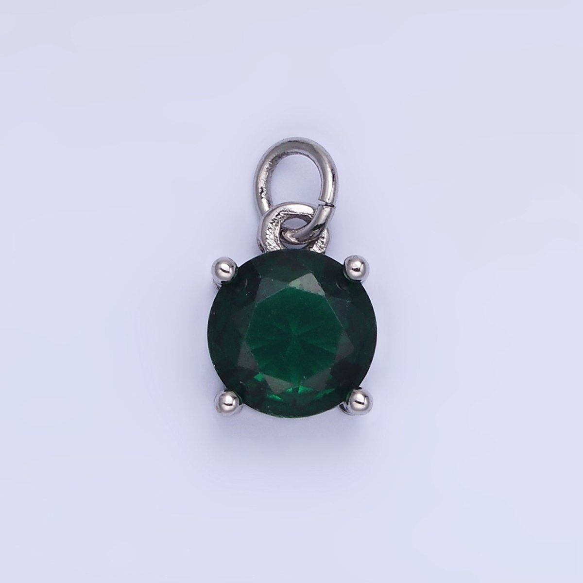 14K Gold Filled Round Birthstone CZ Add-On Charm in Gold & Silver | AG813 - AG824 - DLUXCA