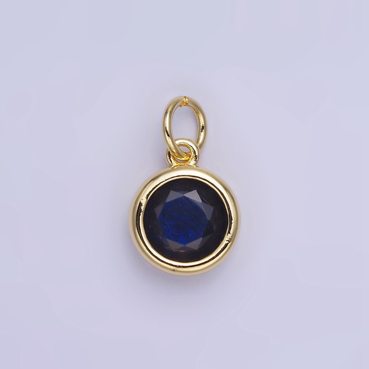 14K Gold Filled Round Birthstone CZ Bezel Add-On Charm | AG780 - AG787 - DLUXCA