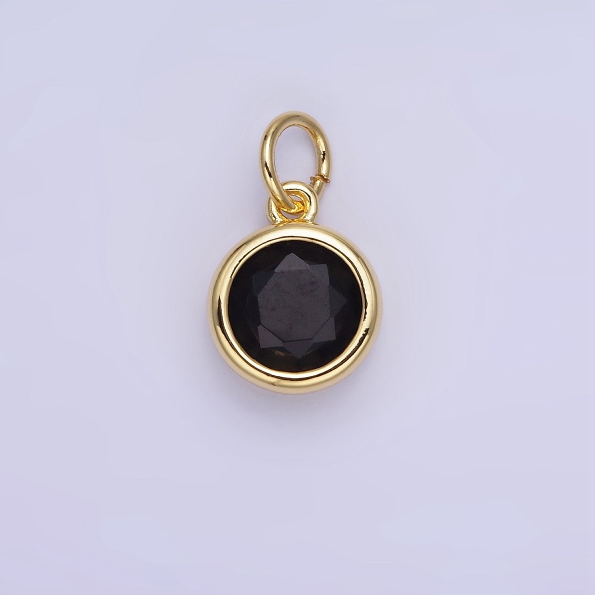 14K Gold Filled Round Birthstone CZ Bezel Add-On Charm | AG780 - AG787 - DLUXCA