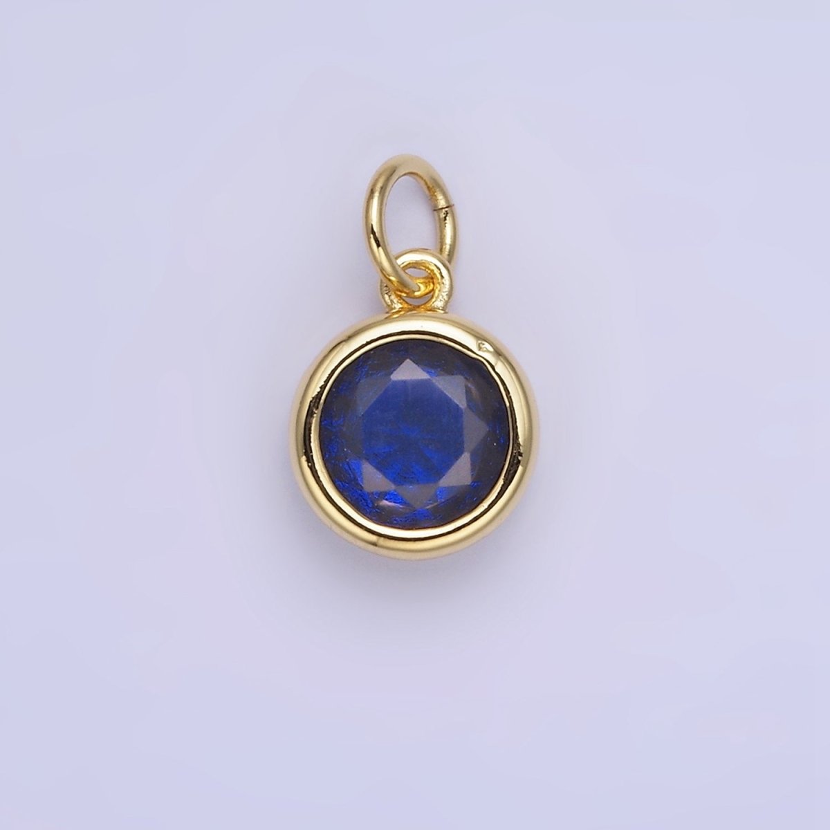 14K Gold Filled Round Birthstone CZ Bezel Add-On Charm | AG780 - AG787 - DLUXCA