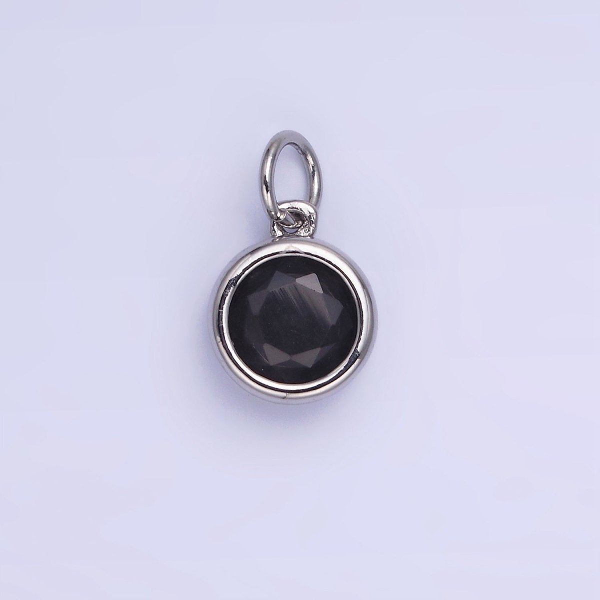 14K Gold Filled Round Birthstone CZ Bezel Add-On Charm | AG780 - AG787 - DLUXCA