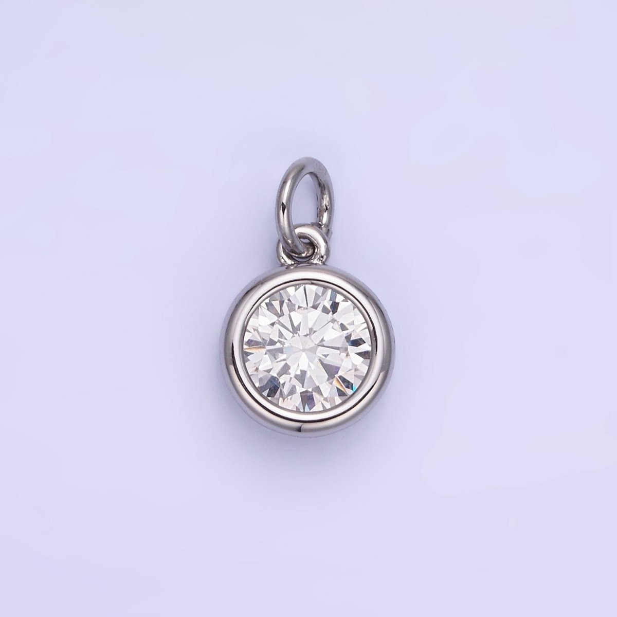 14K Gold Filled Round Birthstone CZ Bezel Add-On Charm | AG780 - AG787 - DLUXCA