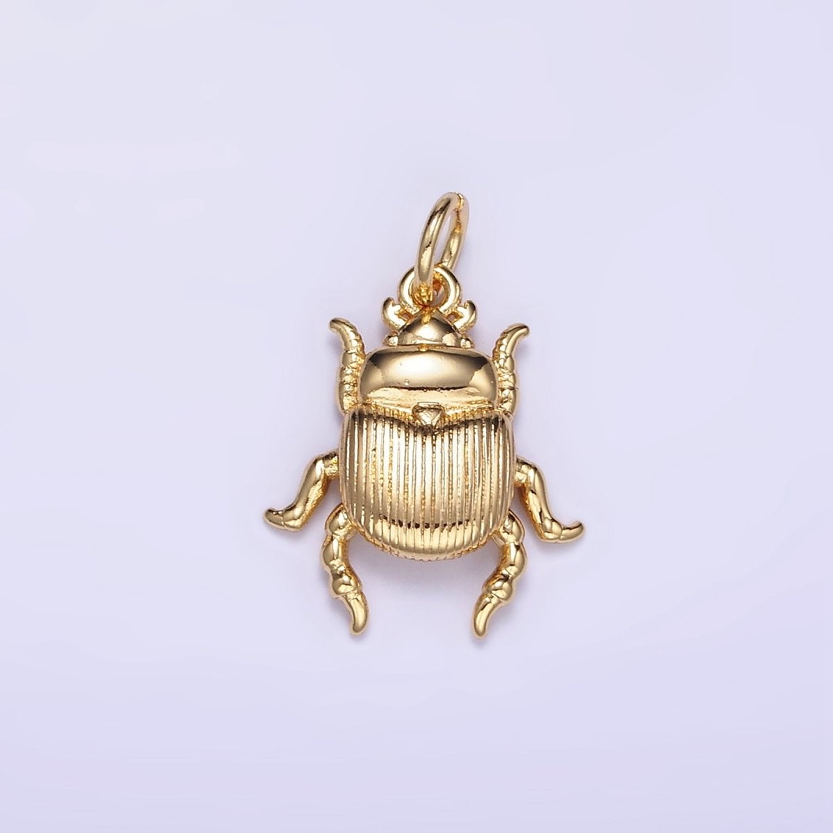 14K Gold Filled Scarab Beetle Textured Animal Charm | W775 - DLUXCA
