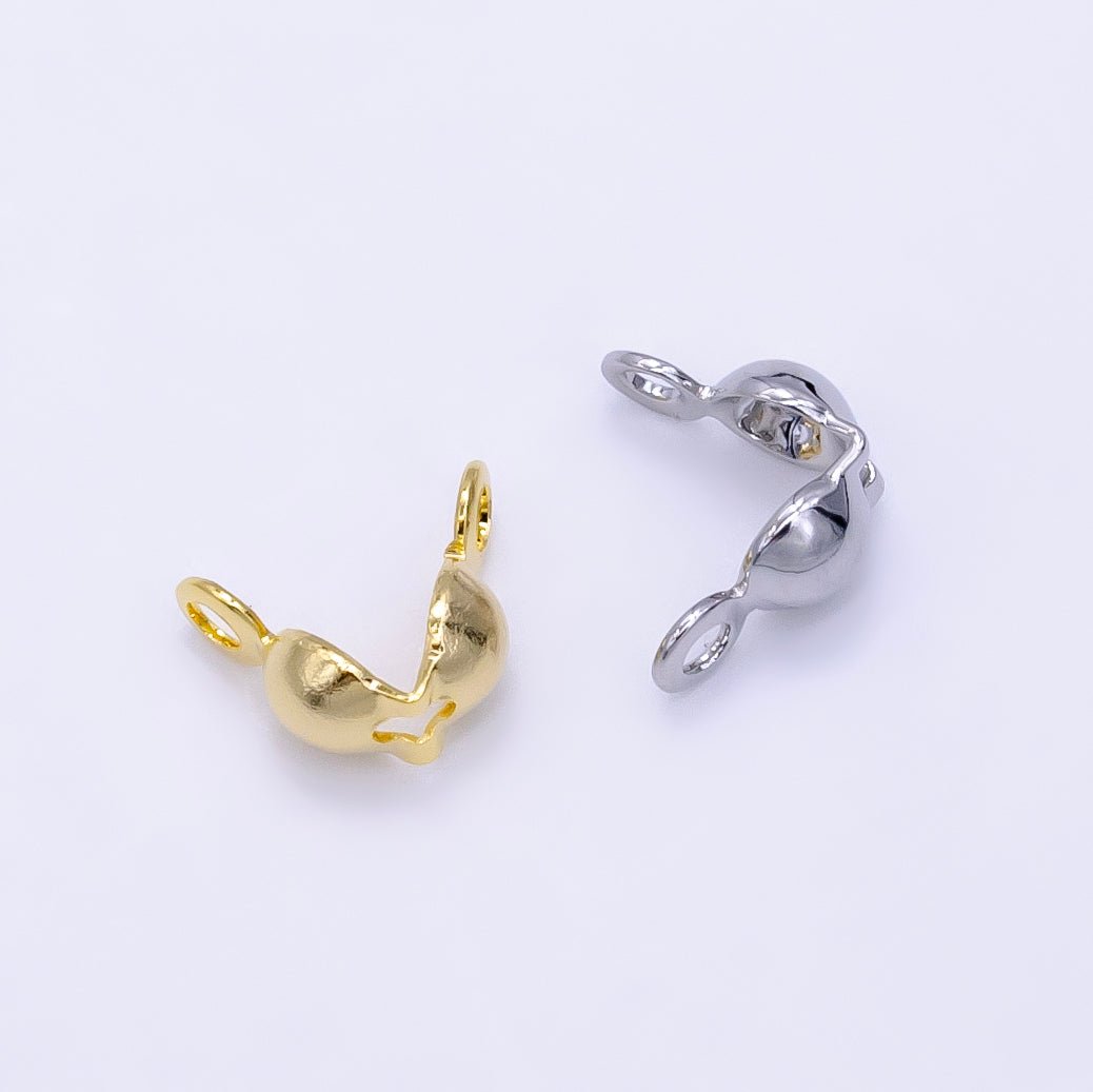 14K Gold Filled Tiny Crimp Beads Knot Covers For Jewelry Making in Gold & Silver | L166 - DLUXCA