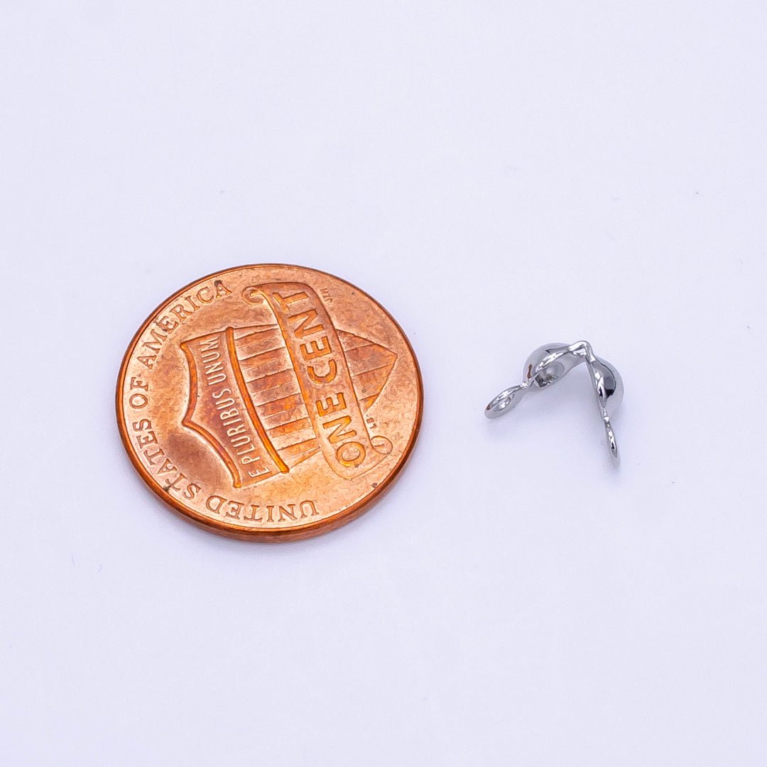 14K Gold Filled Tiny Crimp Beads Knot Covers For Jewelry Making in Gold & Silver | L166 - DLUXCA