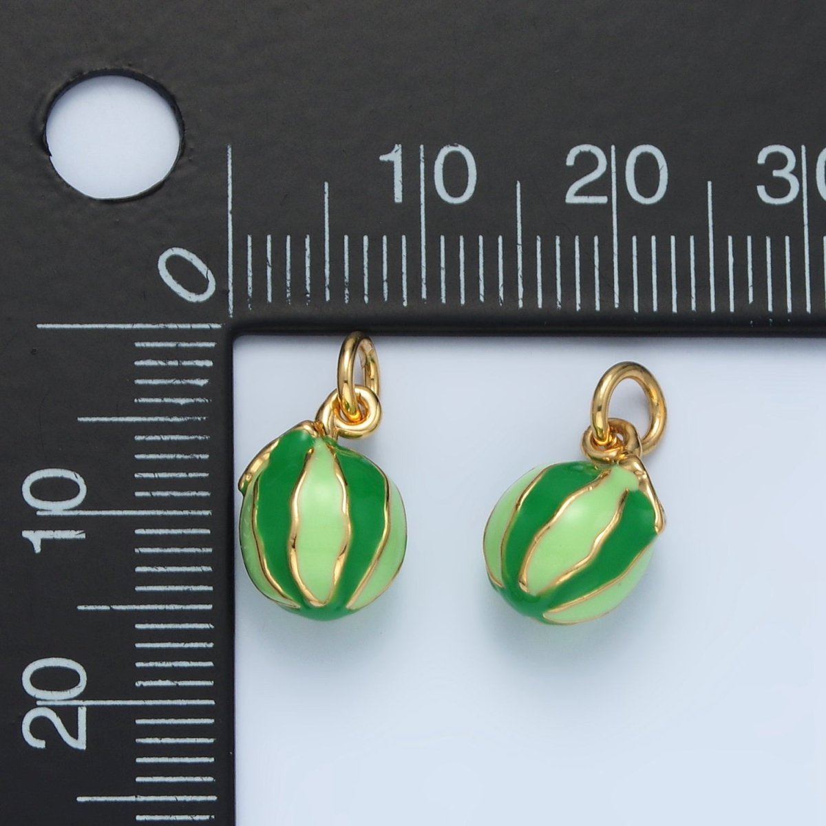 14K Gold Filled Watermelon Fruit Enamel Mini Charm | AG949 - DLUXCA