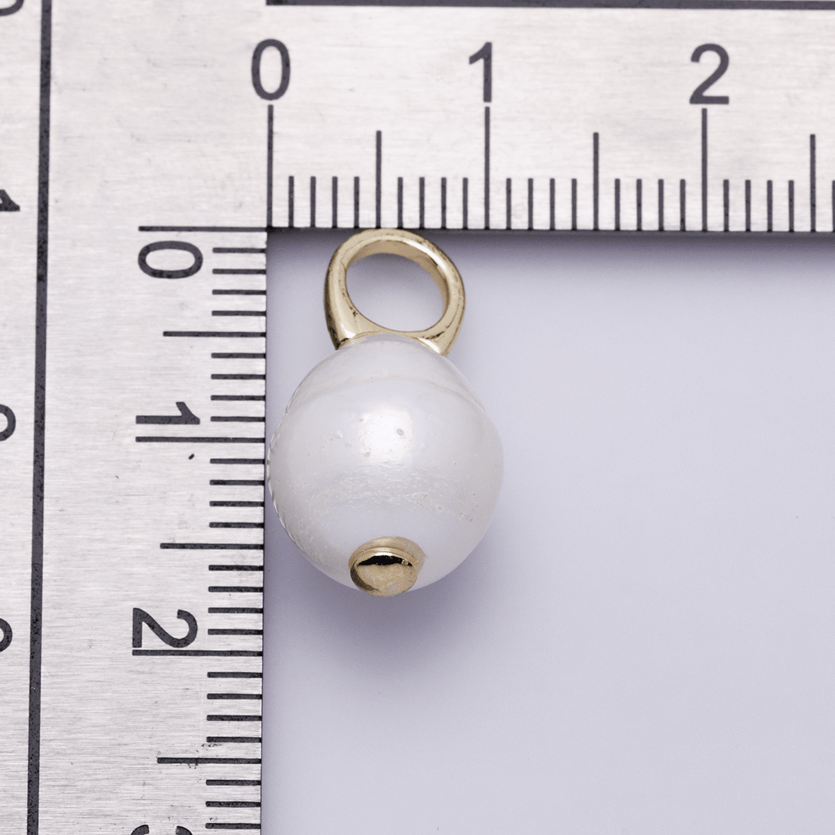 14K Gold Filled White Ringed Baroque Freshwater Pearl Drop Pendant | P1734 - DLUXCA