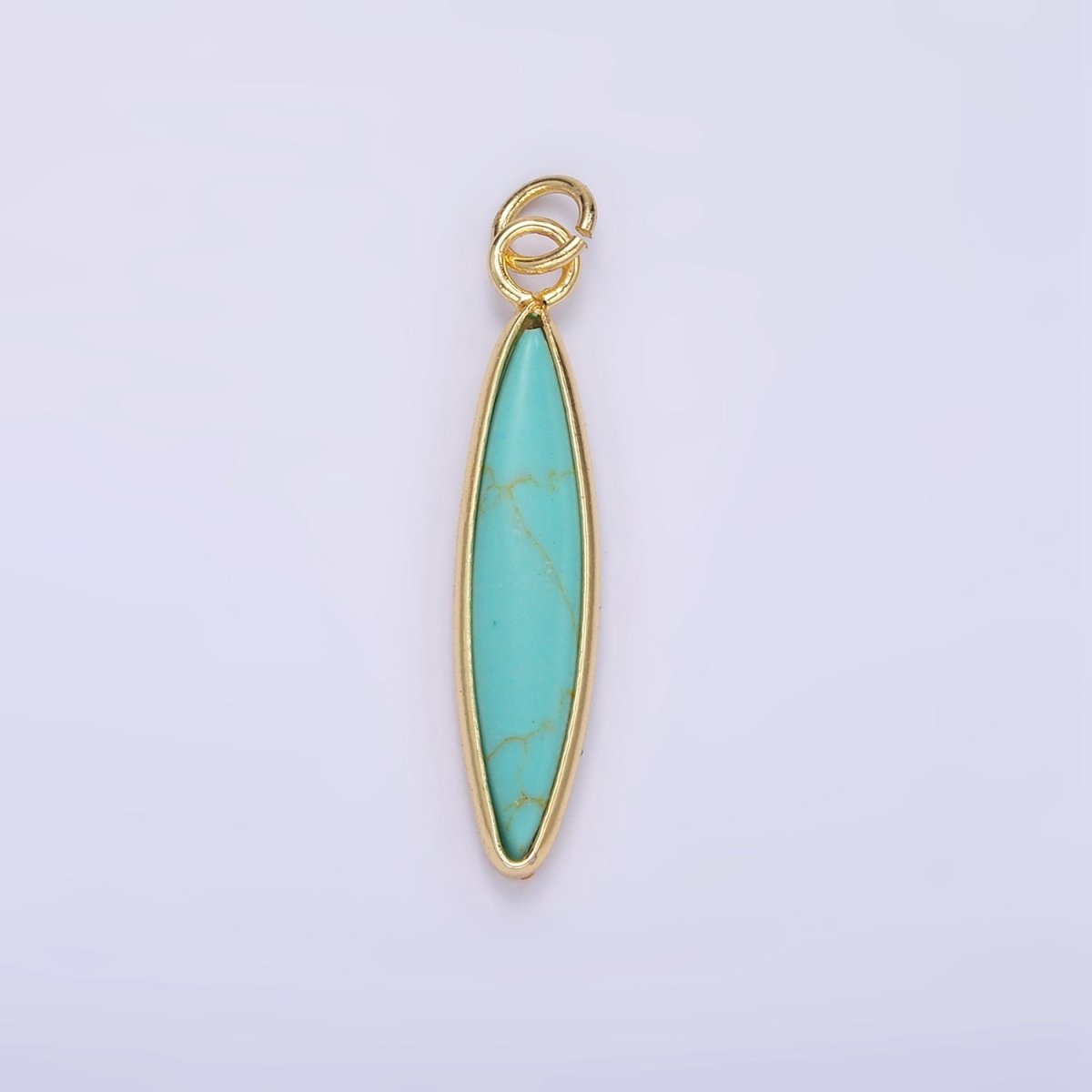 14K Gold Watermelon Quartz, Pink Quartz, Turquoise Sphere Bezel Charm | D560 - DLUXCA