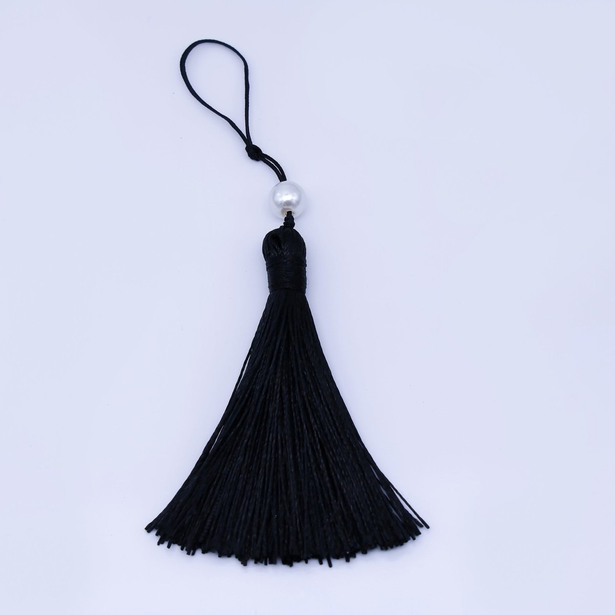 150mm Black Tassel Shell Pearl Keychain Accessories Fringe Jewelry | Z1493 - DLUXCA